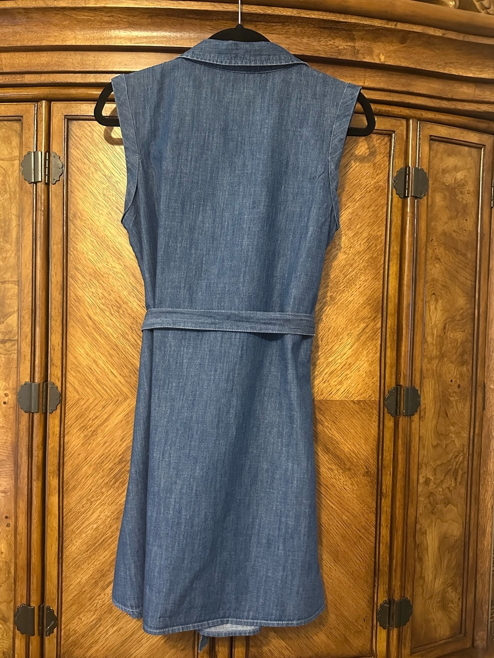Universal Thread Chambray Denim Shirt Dress Belted Sleeveless M - Picture 4 of 15